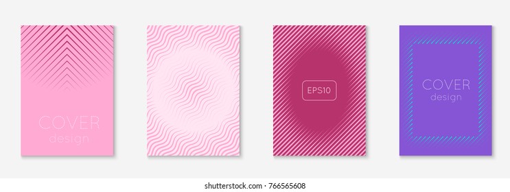 Cool cover template set. Minimal trendy vector with gradients for flyer, poster, brochure and invitation. Minimalistic colorful shapes. Abstract illustration.