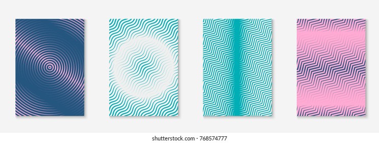 Cool cover template set. Minimal trendy vector with halftone gradients. Geometric cool cover template for flyer, poster, brochure and invitation. Minimalistic colorful shapes. Abstract illustration.