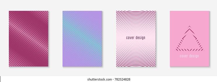 Cool cover template set. Minimal trendy vector with halftone gradients. Geometric cool cover template for flyer, poster, brochure and invitation. Minimalistic colorful shapes. Abstract illustration.