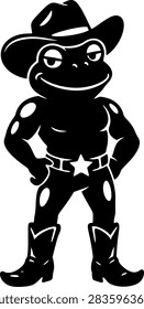 Cool cowboy frog vector