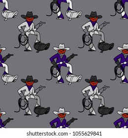 Cool cowboy seamless pattern. Original design for print or digital media.