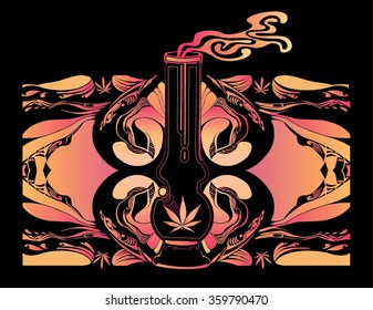 Cool and creative psychedelic cannabis bong poster for stoners