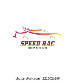 cool and creative sports car silhouette. speed car logo