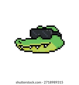 Cocodrilo fresco dibujar pixel ar