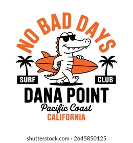 Cool Crocodile Surfer Dana Point Califórnia No Bad Days Surf Club