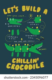 Cool Crocodiles illustration creative puzzle animal swamp tropic chillin summer puzzle graphic vector artwork