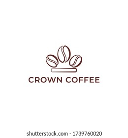 Cool crown coffee logo template vector