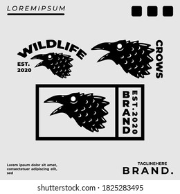 Cool crows illustration for poster, sticker, or apparel merchandise.With tribal and hipster style.