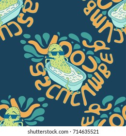 Cool as cucumber illustration seamless pattern