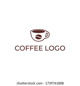 Cool cup of coffee logo template