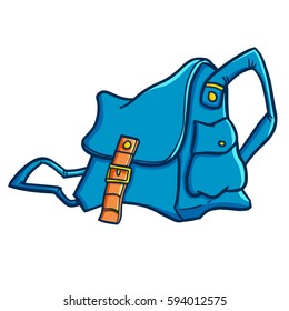 Cool and cute blue bag - vector.
