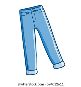 Cool Cute Blue Jeans Cartoon Style Stock Vector Royalty Free