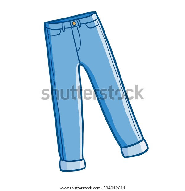 Cool Cute Blue Jeans Cartoon Style Stock Vector (Royalty Free ...
