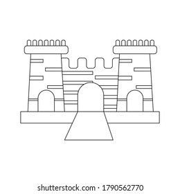 Cool cute castle icon vector design