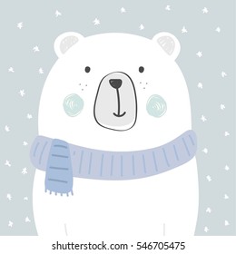 cool and cute polar bear illustration