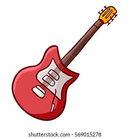 Cool and cute red electric guitar - vector.