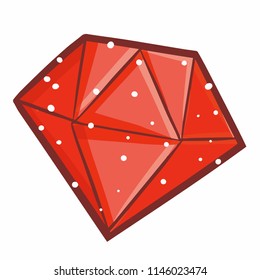 Cool and cute shiny red diamond - vector