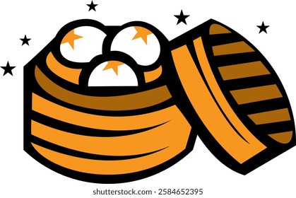 cool and cute vector dimsume food