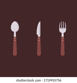 Cool cutlery vector illustration, fork, spoon, and knife illustration 