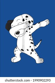 Cool Dabbing Dalmatian Shirt Funny Dalmation Dab Vector Illustration Graphic Design For Document And Print