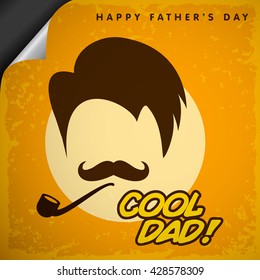 Cool Dad Face With Cigar On Grunge Background