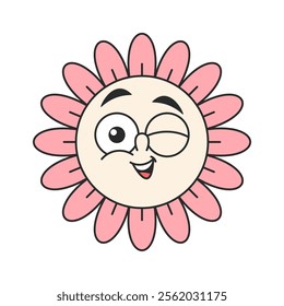 Cool daisy flower winking eye