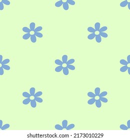 Cool daisy pattern. Vector seamless pattern.