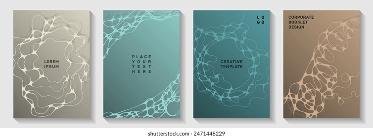 Cool dance party flyers. Liquid curve lines weave backdrops. Abstract title page vector layouts. Disco party posters and banners fluid wavy graphic design.