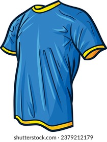 Cool dark blue yellow men's t-shirt cartoon illustration