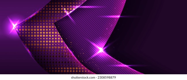 cool dark purple geometry golden rich royal polygon technology luxurious background