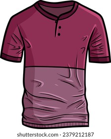 Cool dark red purple men's t-shirt cartoon illustration