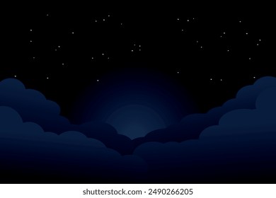ilustración de cielo estrellado oscuro