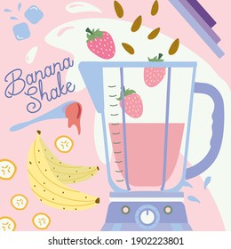 Cool and delicious Strawberry-Banana Shake  