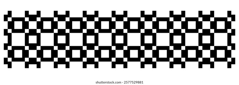 Cool design batik pattern, basic black 3d square shape, white background.