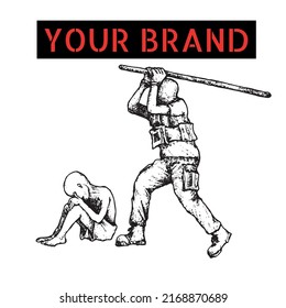 Cool design, black and white VECTOR images, violence against children, can be used for illustrations or anything.
