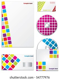 Cool design for company business set with vivid colors