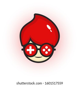 cool design geek gamer with cartoon animation