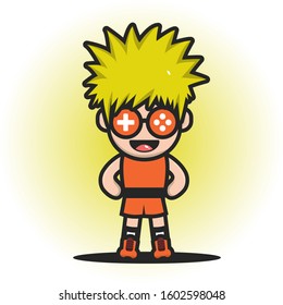 cool design geek gamer with cartoon animation part 2