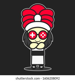 cool design geek vector gamer with sultan vector