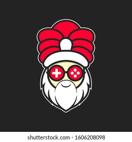 cool design geek vector gamer with sultan vector