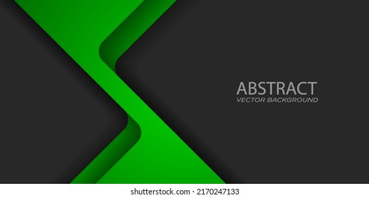 Diseño frío triángulo verde capa de superposición de fondo vectorial geométrico en el espacio negro para texto y fondo. Vector Eps10