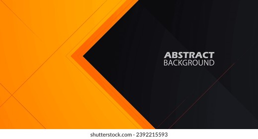 Diseño frío triángulo naranja, capa de superposición de fondo abstracto vectorial geométrico en el espacio negro para el texto. Vector Eps10