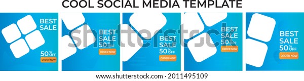 Cool Design Social Media Template Stock Vector (Royalty Free ...