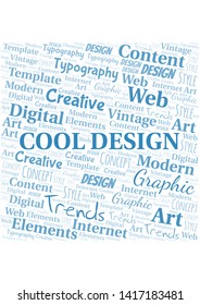 Cool Design word cloud. Wordcloud made with text only.