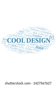 Cool Design word cloud. Wordcloud made with text only.