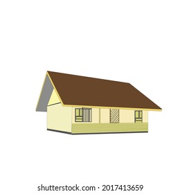 
Cool detailed vector illustration of a beige country house isolated on a white background.