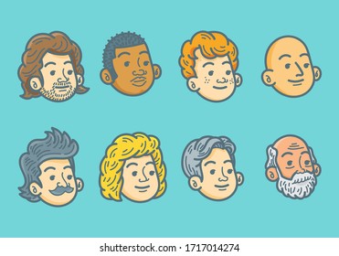 Personalidades geniales. Ilustración vectorial de diferentes caracteres