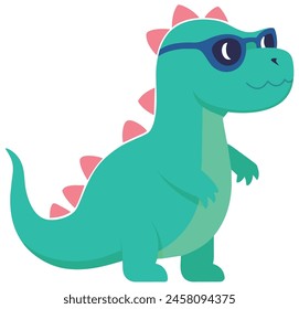 cool dinasour wear sunglasses sticker