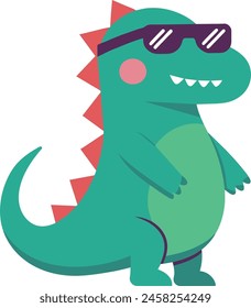 cool dinasour wear sunglasses sticker