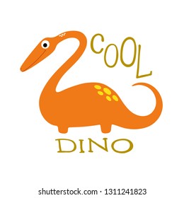  Cool Dino. Cute dinosaur. Vector illustration.
